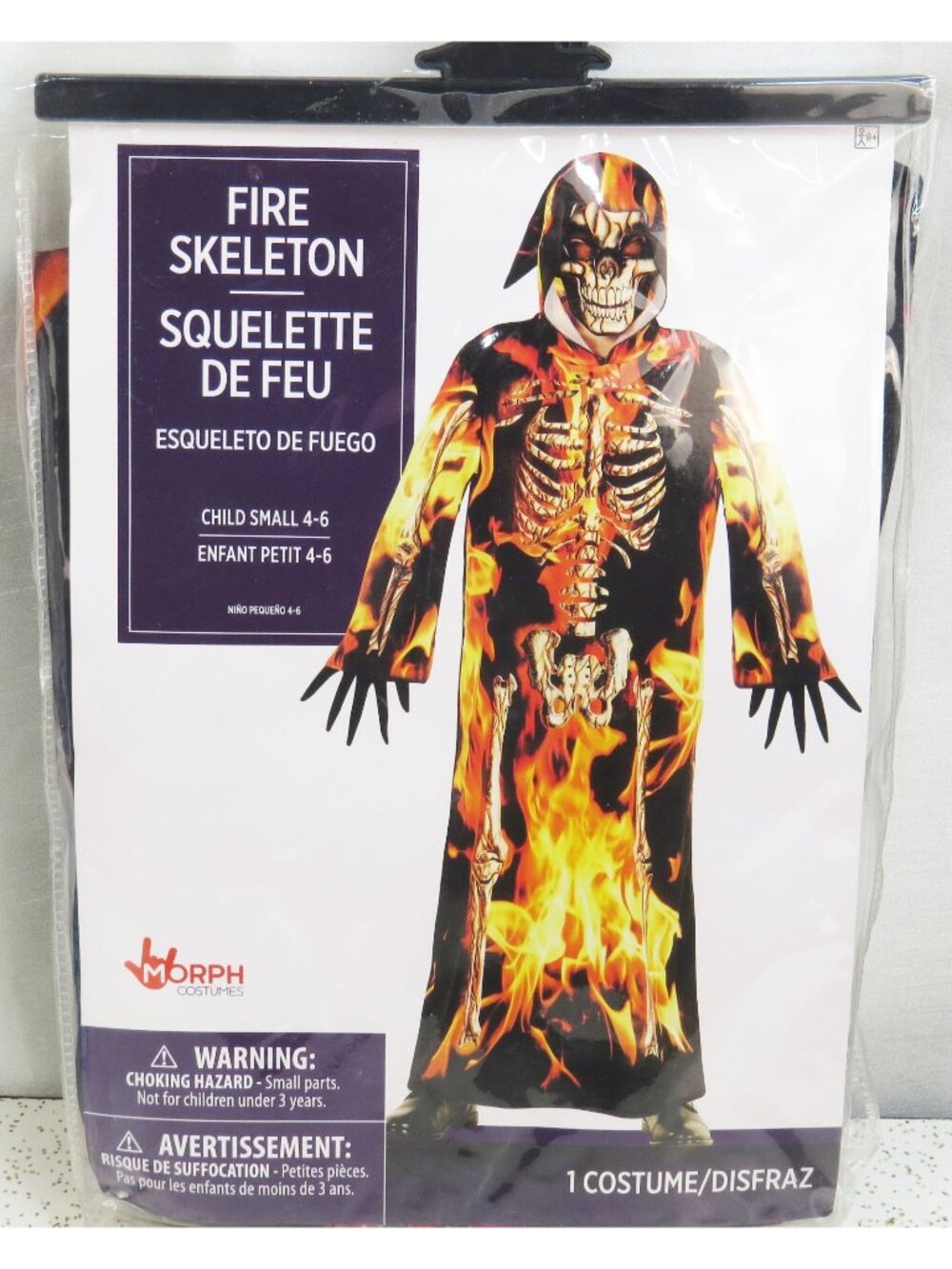 🔥💀 Morph Costumes Fire Skeleton Halloween Costume – Child Small 4-6 💀🔥